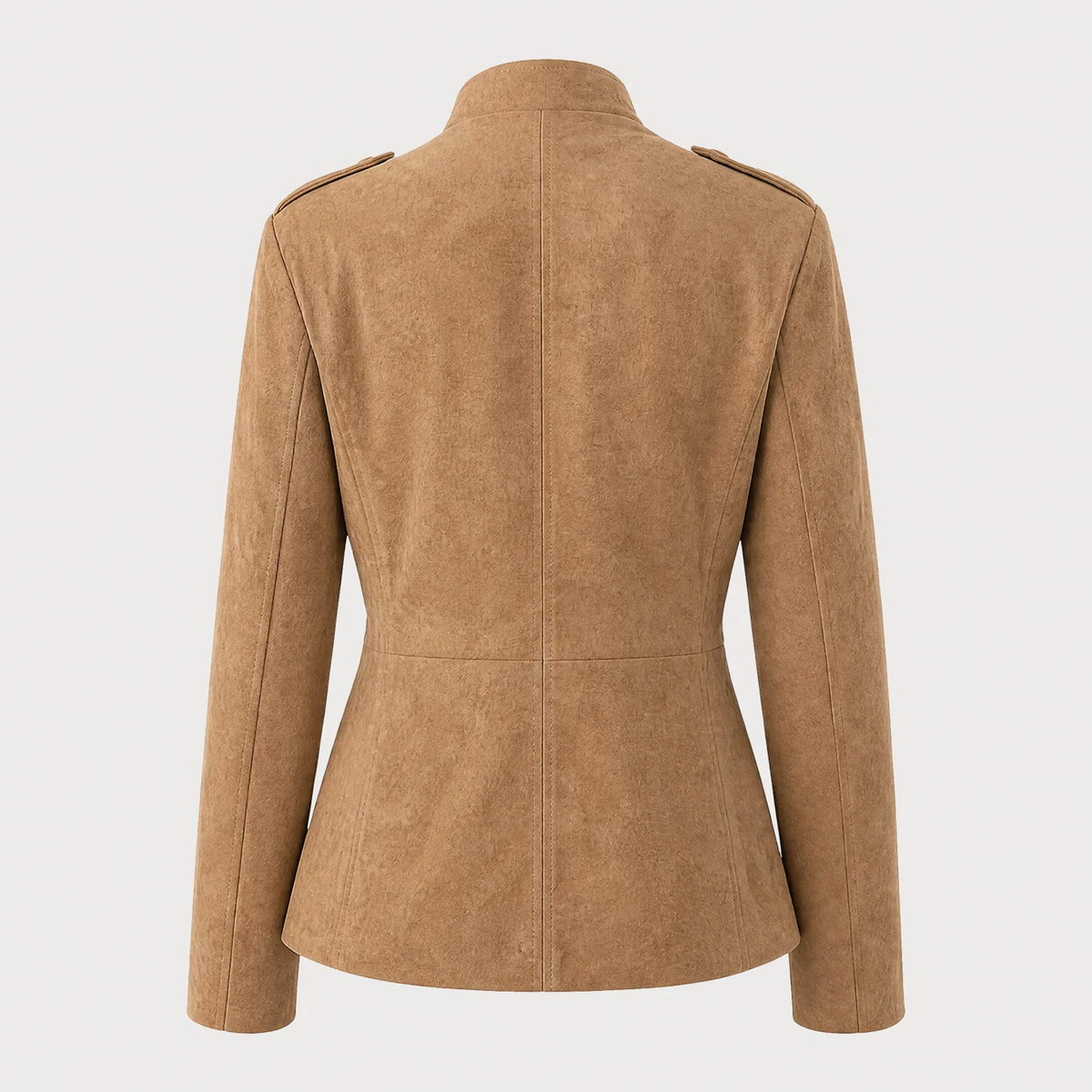 Khaki Solid Single Breasted Pocket Jacket